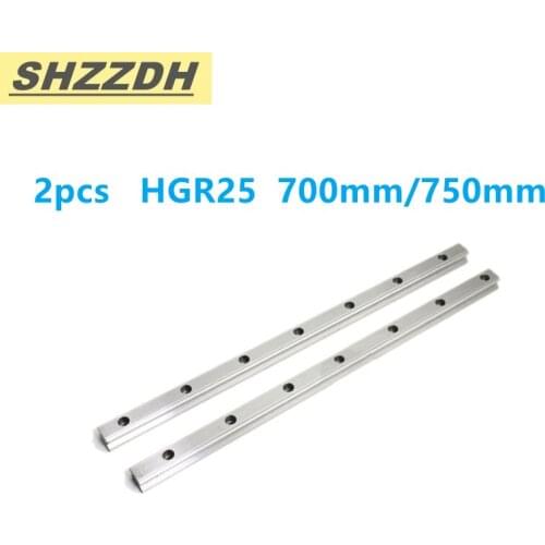 2PCS precision linear guide HGR25 length 700mm / 750mm, used for HGH25CA/HGW25CC slider CNC engraving machine accessories