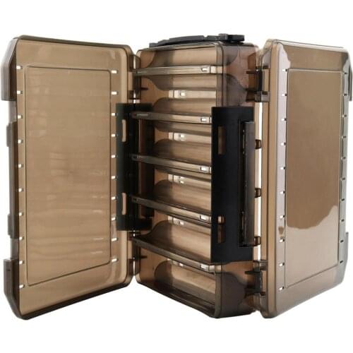 20x17x4.5cm Double Side Translucent Thickening 10 Compartments Fishing Lure Box for Shrimp Bait Lures Storage Case with Handle