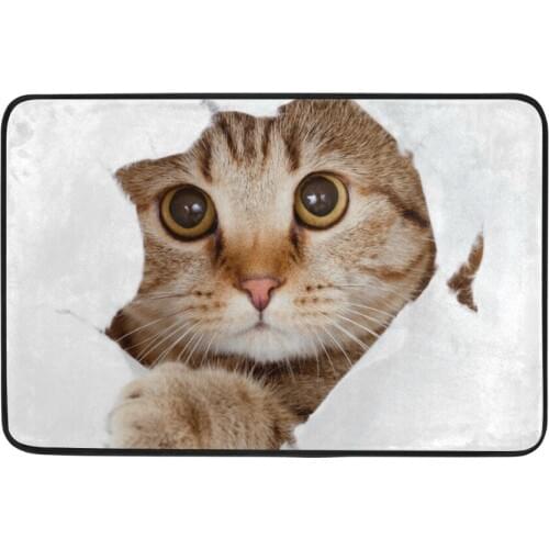 3D Cute Cat Bathroom Mat Animal Pattern Bathroom Set Carpet Absorbent Non-Slip Pedestal Rug Lid Toilet Cover Bath Mat 40*60cm