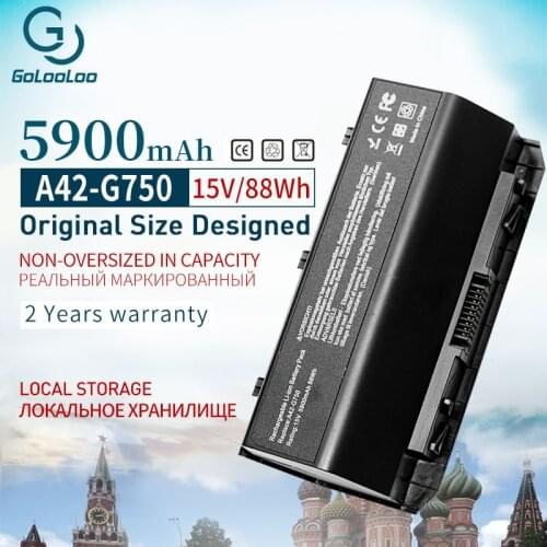 Golooloo 15V 88WH 8Cell A42-G750 Battery for ASUS ROG G750 G750J G750JH G750JM G750JS G750JW G750JX G750JZ Series 5900mAh