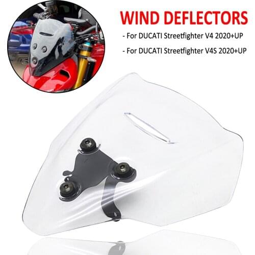 V4 S 2020 2021 Motorcycle Accessories Windscreen Windshield Viser Baffle VIsor Wind Deflectors For DUCATI Streetfighter V4 V4S