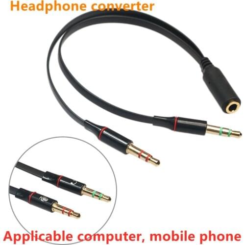 3.5mm Jack Microphone Headset Audio Splitter Cable 2 Port Male To FeMale Headphone Mic Aux Extension Cables For Phone Computer