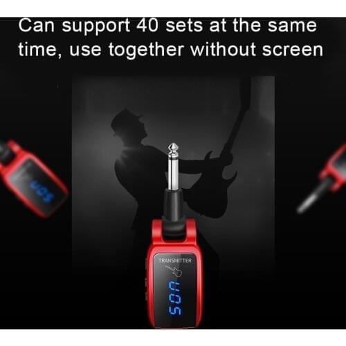 Wireless Guitar System Transmitter UHF Receiver Built-in Rechargeable Accessories XR-Hot
