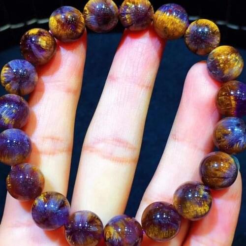9.2mm Natural Cacoxenite Auralite 23 Rutilated Quartz Bracelet Clear Round Beads Bangle Women Men Genuine AAAAAA