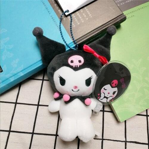 10CM Animal Cartoon Keychain Dolls Plush Stuffed Toys With Summer Fan Cute Lovely Amine Peripherals