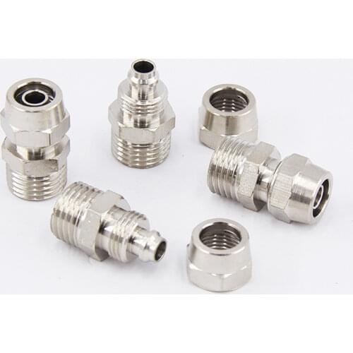 Quick Twisting Joint PC Pneumatic Fitting 4-16mm Straight Type Male Nickel Plated Brass Fit Hose Connector Pneumatic Fitting