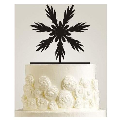 Black / red acrylic cake topper,"snowflake" cake topper for Christmas / New Year party cake accessory with free shipping