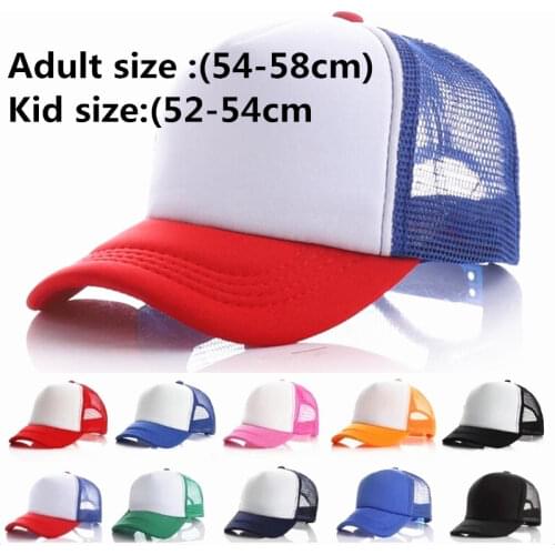 Wholesale Price! Child Baby DIY Custom Logo Trucker Hats Summer Boys Breathable Acrylic Print Logo Baseball Caps Kids Girls Hats