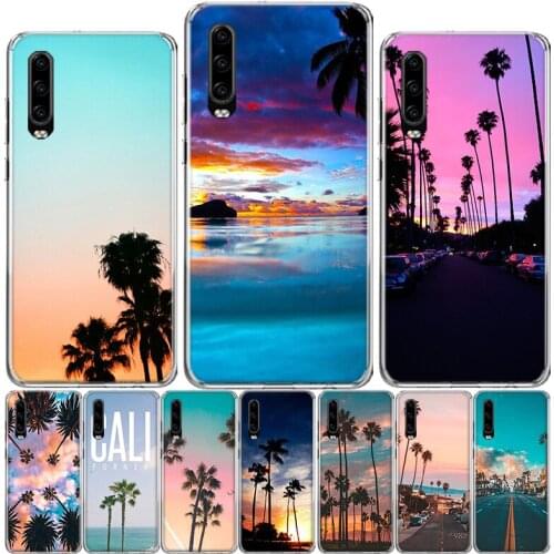 California trees Beach Surf Travel Tropical Phone Case For Huawei P40 P30 P20 P10 Mate 10 20 30 Lite Pro P Smart Z Plus 2019 Co
