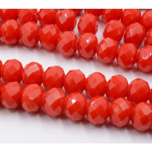 FLTMRH Wholesale 50pcs Rondelle Faceted Crystal Glass jewelry loose Spacer Beads 6x4mm