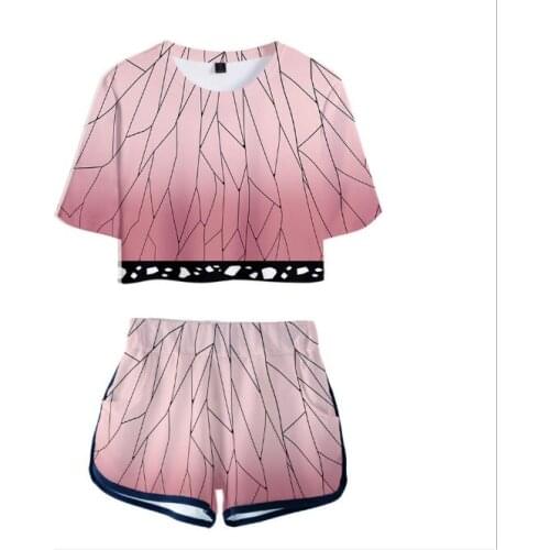 New Demon Slayer: Kimetsu no Yaiba Kamado Tanjirou Nezuko T-shirt cosplay costume Kochou Shinobu T shirt Iguro Obanai short Tees