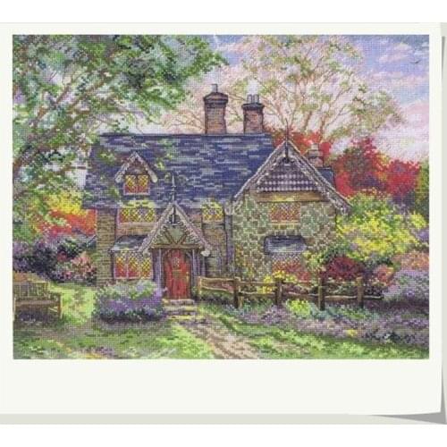 Hot Embroidery Hut on Autumn Afternoon Modern Cross Stitch Wedding Patterns with 100% Cotton Floss &Free Shipping for Wall Decor