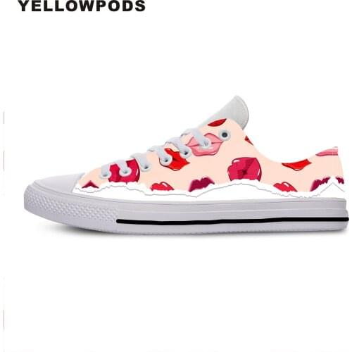 New Canvas Men Casual Shoes Lips Hot Fashion For Men/women High Quality 3D Printing Lips Off White Shoes Man
