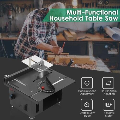 KKmoon 110-240V 200W Multi-Functional Table Saw Mini Desktop Electric Saw Cutter with Speed Angle Adjustment 40MM Cutting