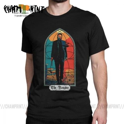 John Wick Back In Black T-Shirt Parabellum Keanu Reeves for Men T Shirts Baba Yaga Action Movies Clothes Pop Culture Tee Shirt