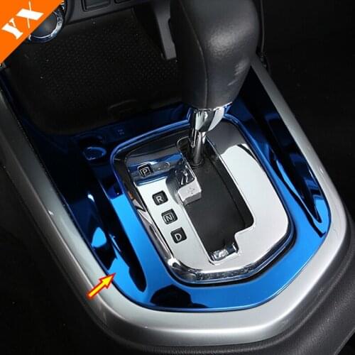 Stainless steel For Nissan Navara NP300 accessories 2017-2019 car styling Car gear shift knob frame panel Decoration Cover Trim