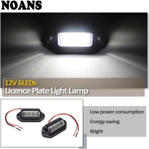 NOANS Car Boat Trailer Truck Lorry Caravan Number Plate Light 12V 6LEDs For Audi a3 a4 b6 b8 b7 b5 a6 Volkswagen VW Polo Golf 4
