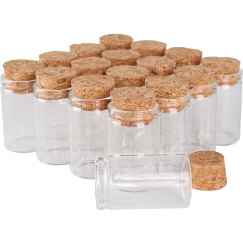 Wholesale 24 pieces 10ml 24*40mm Test Tubes with Cork Stopper Glass Jars Glass Vials Tiny Glass bottles for Wedding Craft