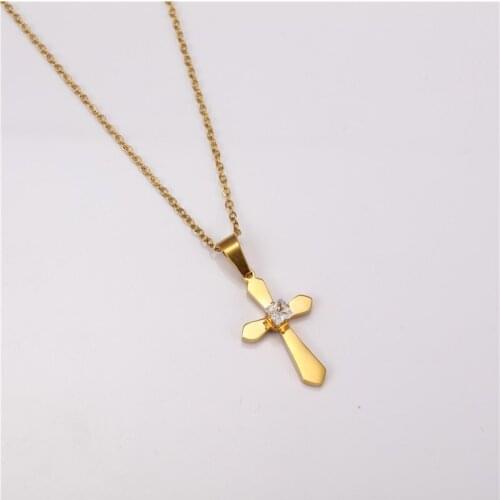 OUFEI 2020 Fashion Stainless Steel Jewelry Cross Necklace Women Vintage Pendant Chain Necklace Jewelry Accessories Free Shipping