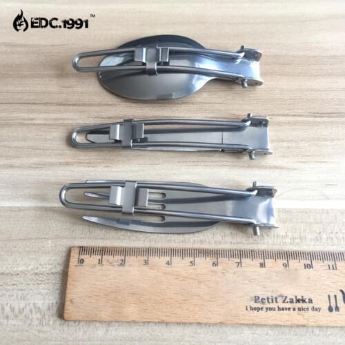 Outdoor Camping Picnic Tableware Stainless Steel Portable Folding Spoon Fork Camping Cooking survival kit EDC TOOLS