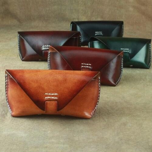 Hand Wallet for Glasses Genuine Leather Leather Sunglass Case Wallet Causal Vintage Fashion Sunglasses Leather Cover