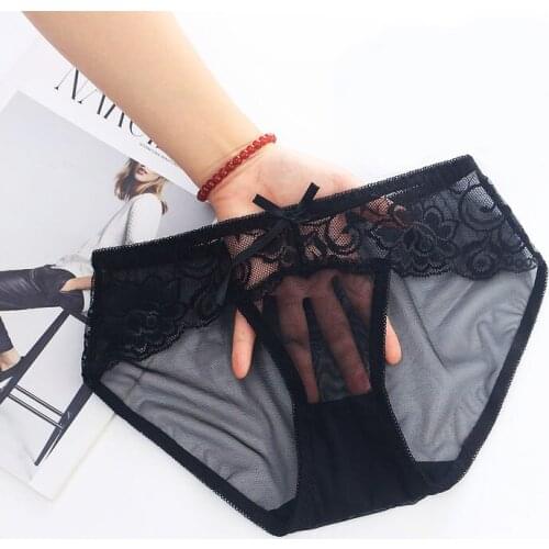 Sexy Lace Panties For Women Underwear Fashion Panty Lingerie Breathable Female Briefs Low-RiseTransparent Womens Underpants