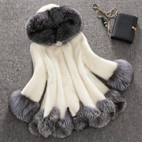 Faux Fur Coat Women Fluffy Artificial Fox Fur Overcoat Winter Warm Jacket Long Sleeve Hoodies Hairy Outerwear 2019 Dropshipping