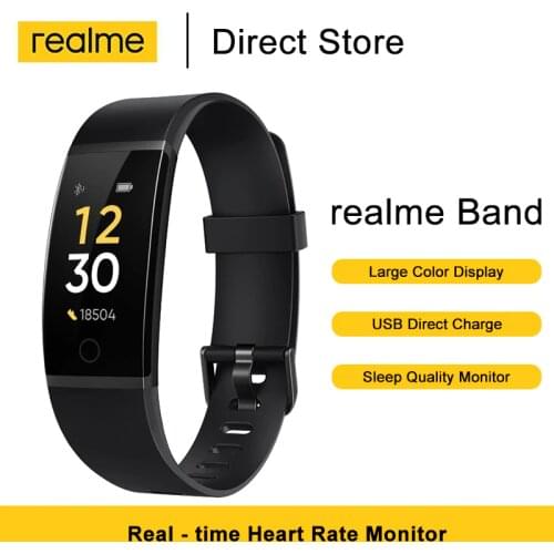 Realme Band Smart Bracelet Large Color Display Heart Rate Monitor Water Reminder Sedentary Reminder IP68 Water Resistance Rating