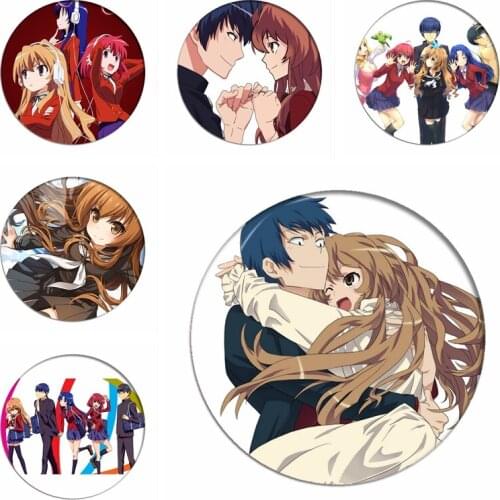 TIGERxDRAGON! Cosplay Backpack Badges Aisaka Taiga Brooch Pin Kushieda Minori Collection Toys Breastpin for Clothing Gifts