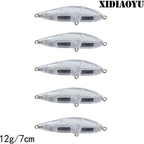 Cebo estilo lápiz sin pintar, cebo de pesca de cuerpo humano, 70mm, 12g, 5 uds