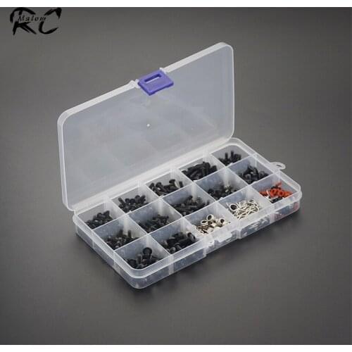 Screws Box Set M3 M4 Hexagon Socket Head Cap E-Clip Washer R Clip Hex Socket Grub Screws for 1/10 Bigfoot HSP 94188/94123/94111