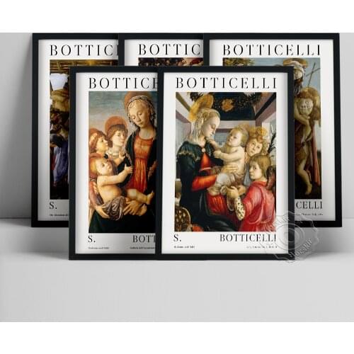 Sandro Botticelli Exhibition Poster, Madonna And Child And The Young St John The Baptist Art Prints, Botticelli Madonna Wall Art