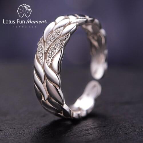 Lotus Fun Moment Real 925 Sterling Silver Natural Handmade Designer Fine Jewelry Aster Flower Petals Rings for Women Bijoux