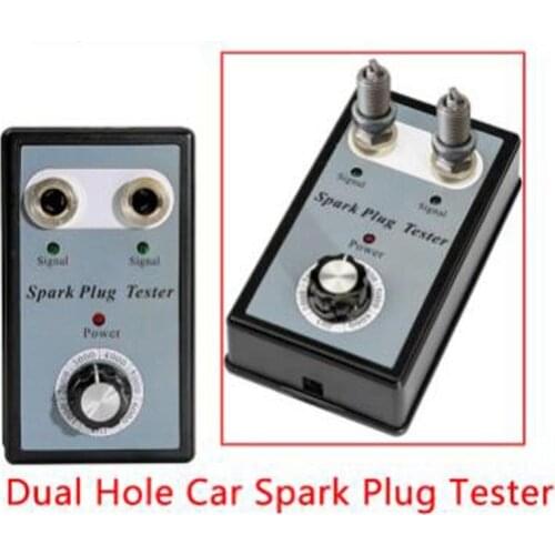 12V Dual Hole Car Spark Plug Tester Ignition Plug Analyzer Diagnostic Tool Car Spark Plug Tester Detector Two Spark Plugs