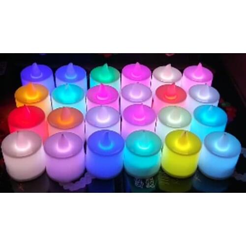 5pcs Battery Powered LED Candle Multicolor Lamp Simulation Color Flame Flashing Tea Light Home Wedding Birthday Party Decoration