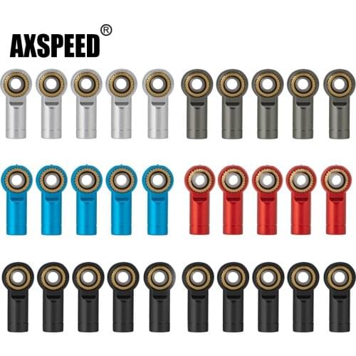 AXSPEED Aluminum M3 CCW Thread Link Rod Joint Ball End Head for Traxxas TRX-4 Axial SCX10 Tamiya CC01 1/10 RC Crawler Car Parts