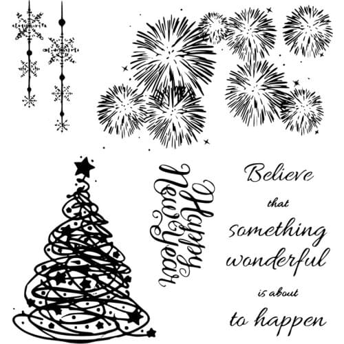 AZSG Christmas Firework Clear Stamps For DIY Scrapbooking Decorative Card Making Crafts Fun Decoration Supplies