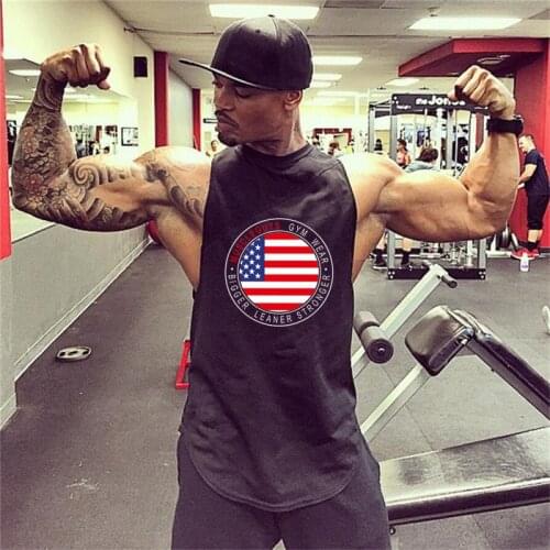 Brand Gym Running Vest Bodybuilding Clothing Fitness Stringer Tank Top Men Cotton Patchwork Mesh Workout Sleeveless Shirt