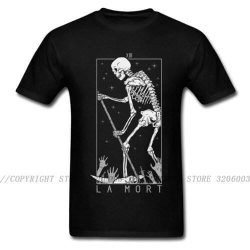 La Mort T-shirt Skull T Shirt Death Day Tshirt For Men Skeleton Print Streetwear Halloween Cotton Clothes Hipster Top Tees Black