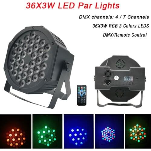 Hot Sale LED Par Lights 36x3W DJ LED RGB Par Lights RGB Wash Disco Light DMX Controller Effect For Small Paty KTV Stage Lighting