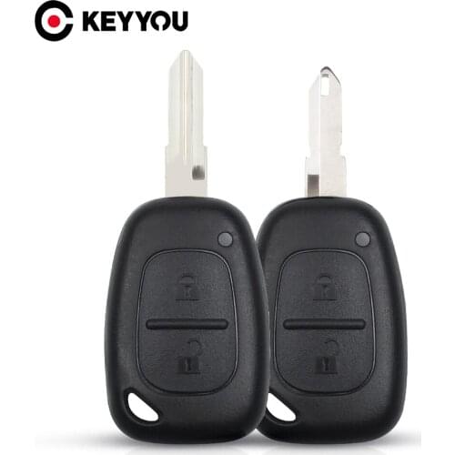 KEYYOU 15pcs Car-Styling 2 Buttons Remote Case Fob Replacement Key Shell For Renault Traffic Master Vivaro Movano Kangoo Uncut