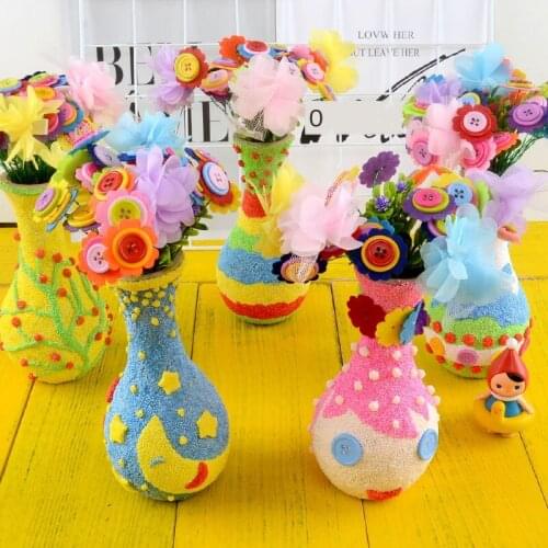 Button Bouquet Kit Creative Snowflake Children Girl Vase Drawing Toys Set Paint Learning Notebook/coloring Notebook P15