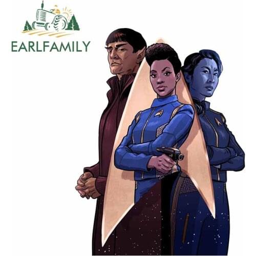 EARLFAMILY 13cm x 9.9cm for Star Trek DIY Motorcycle Car Stickers Personality Creative Waterproof Sunscreen Car Styling Decal