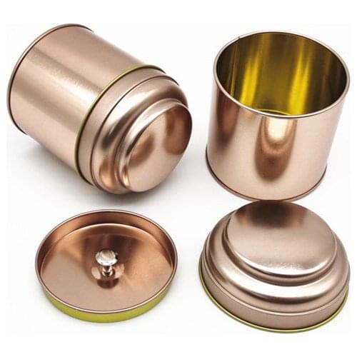 Round Rose Gold Iron Box Scented Wax Empty Pot Tin Double Deck Lid Aluminum Storage Jar Cans Cream Cosmetic Container