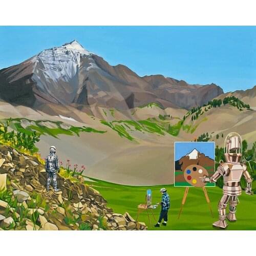 DIY Painting By Numbers Plein Air Robot Kit Oil Picture By Numbers Landscape Wall Art Painting on Canvas Home Decoration Gift