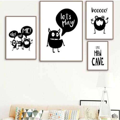 Wall Art Canvas Painting Little Nordic Posters And Prints Black White Wall Pictures For Living Room Kids Baby Room Decor