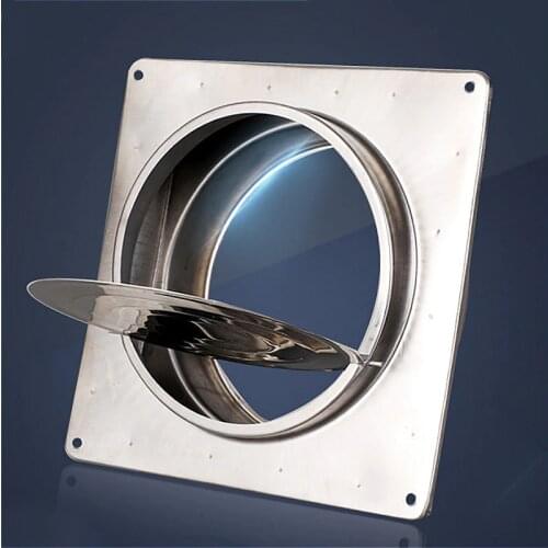 Wall Air Vent Exhaust Fan Pipe Check Valve Dia. 150mm For Kitchen Toilet Ventilation System Exhaust Flue Pipe Stainless Steel