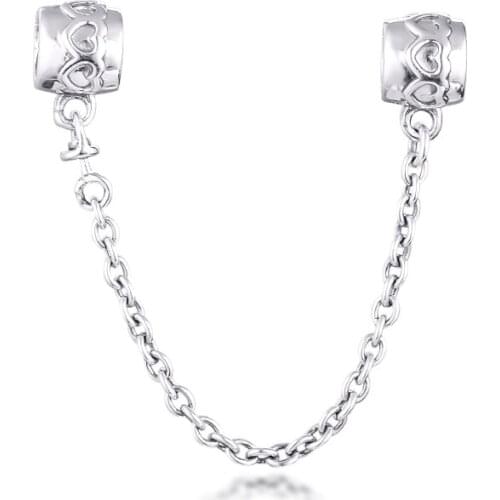 Limited Edition Hearts Safety Chain Silver kralen voor sieraden maken Fits 925 Silver Original Charms Bracelets For Woman DIY