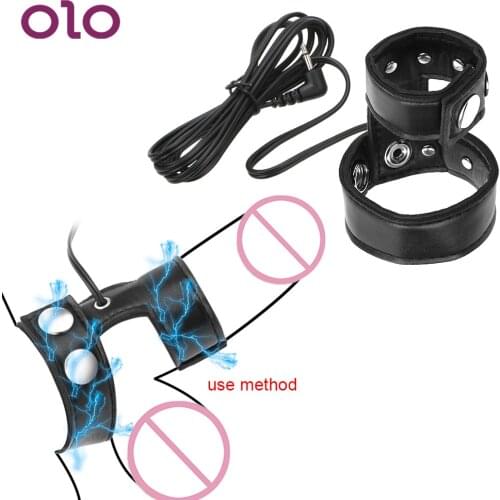 OLO Electric Shock Orgasm Penis Massager Medical Themed Toys Penis Stimulator Cock Rings Penis Extender Sex Toys for Men