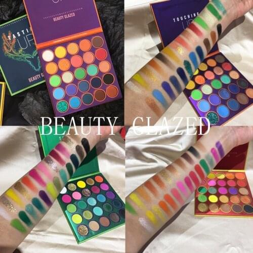 BEAUTY GLAZED DREANING UP Glitter Eye Shadow Palette Christmas Green Eyeshadow Palette Matte Green Neon Eye Pigments Pallete